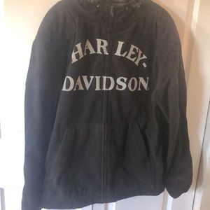 Men’s. Size small. Harley Davidson. It’s zip up. Hoodie jacket.